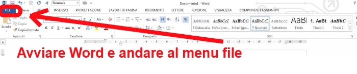 Avvio di Word