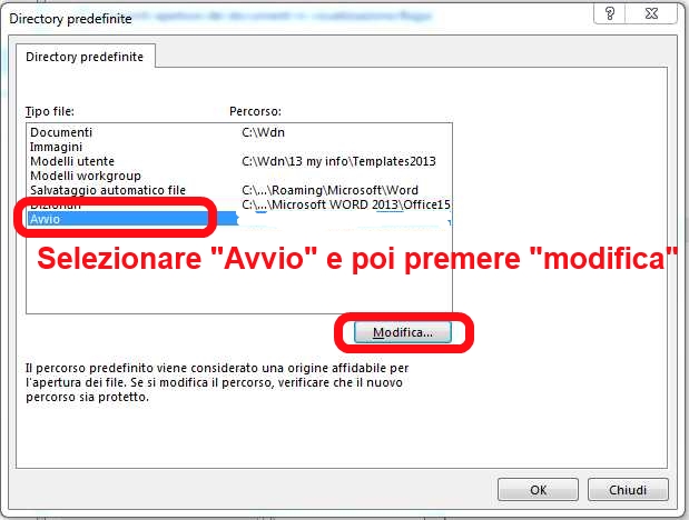 Selezionare avvio